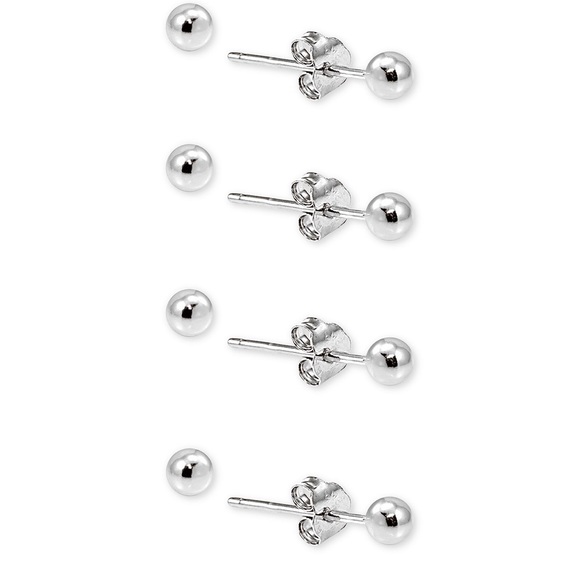 5-pc Sterling Silver Small Ball Stud Earrings
